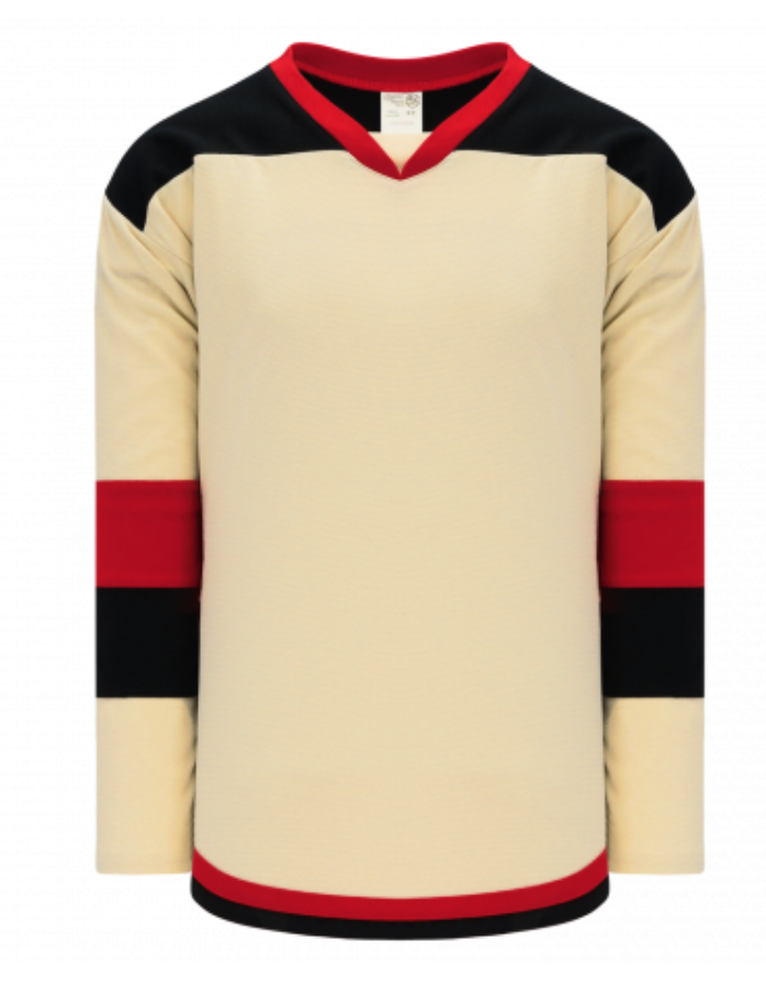 Sand Black Red Hockey JerseyH7400-546